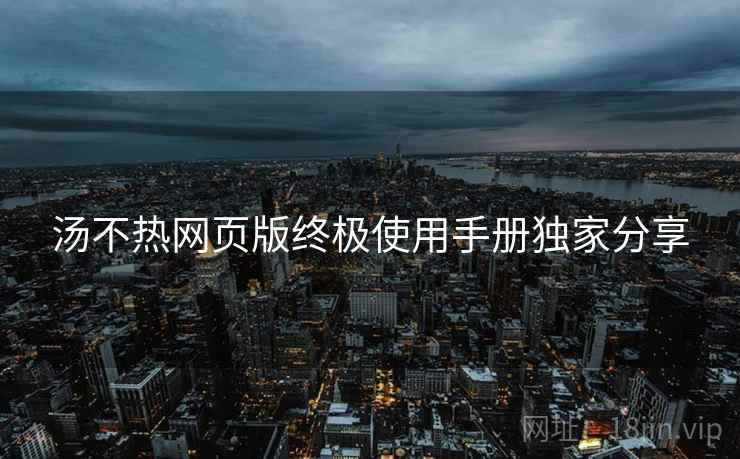 汤不热网页版终极使用手册独家分享